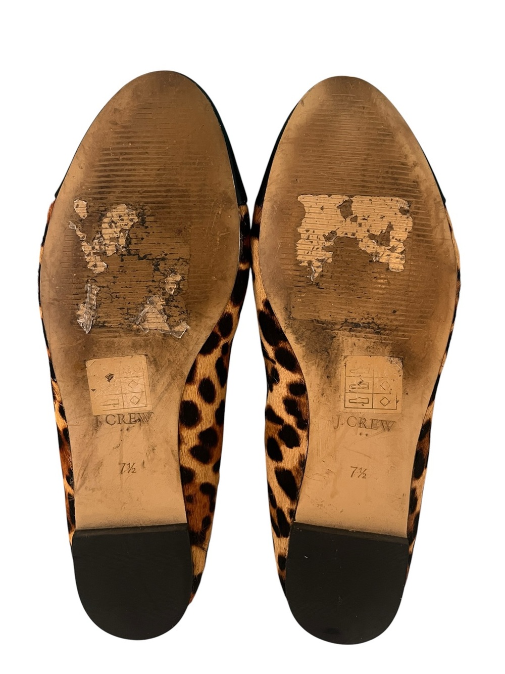 J. Crew Leopard Print Calf Hair Ballet Flats Black Cap Toe & Feminine Bow- 7 1/2 - Picture 7 of 7